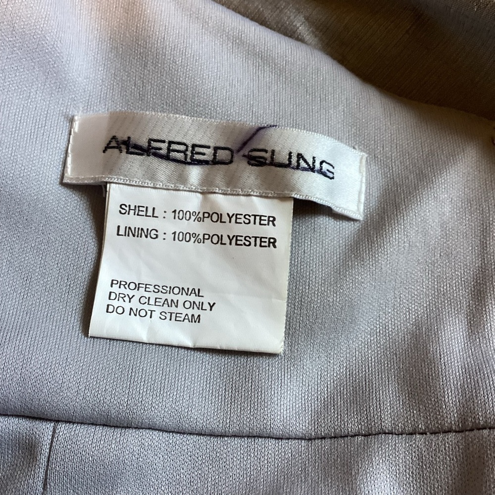 Nwt Alfred Sung Size 12 Dupioni Trumpet Gown - Picture 6 of 7
